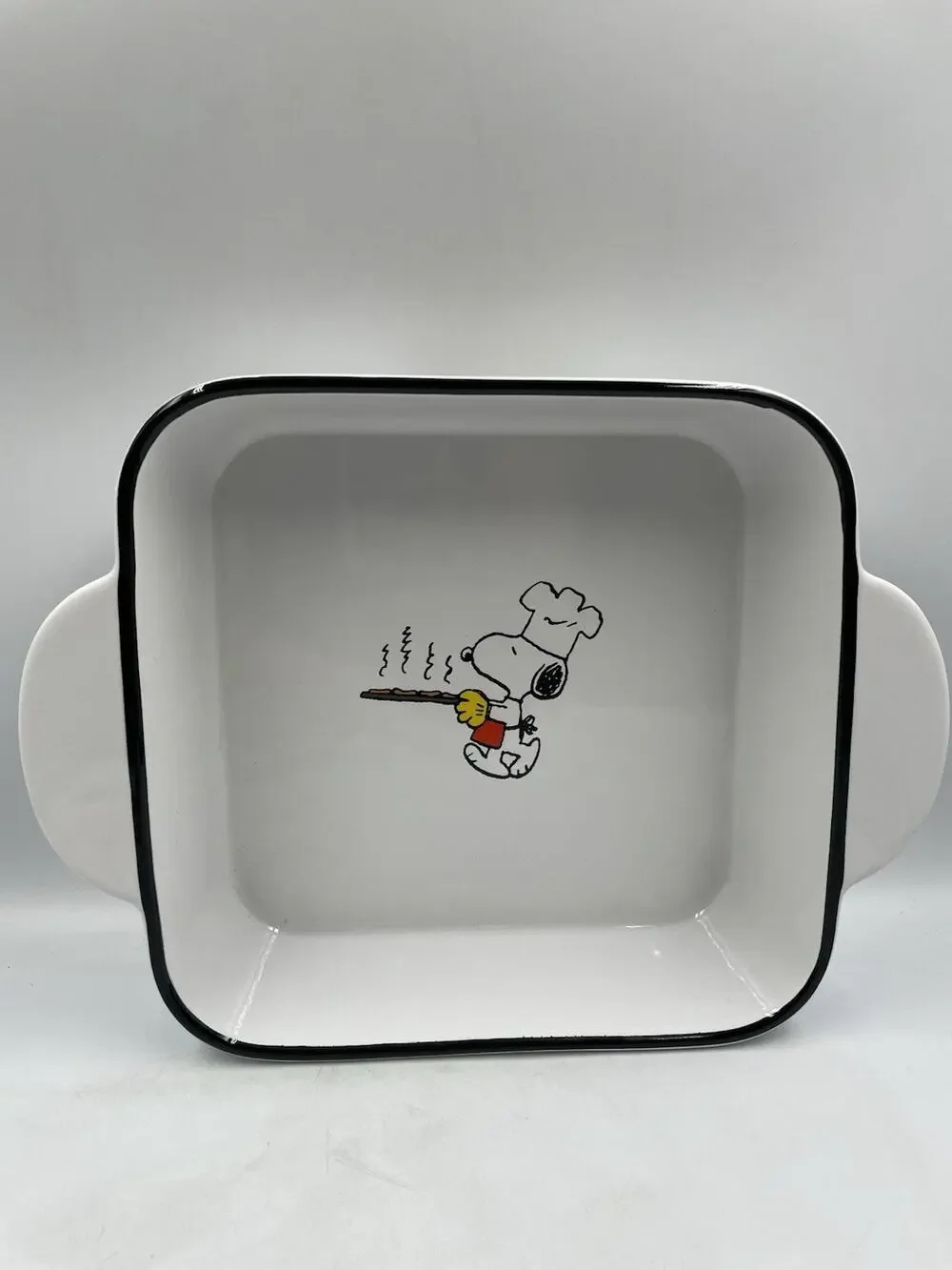 Peanuts Snoopy Woodstock Chef Snoopy Square Stoneware Baker 11.3x8.5x2.7